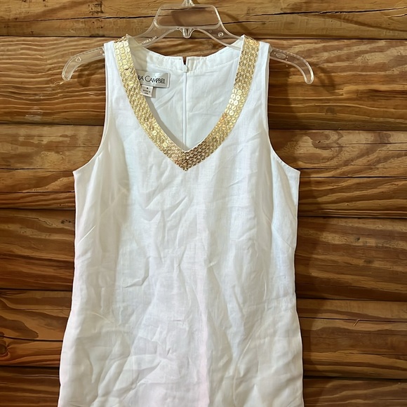 Sara Campbell White Linen Dress - Picture 5 of 10